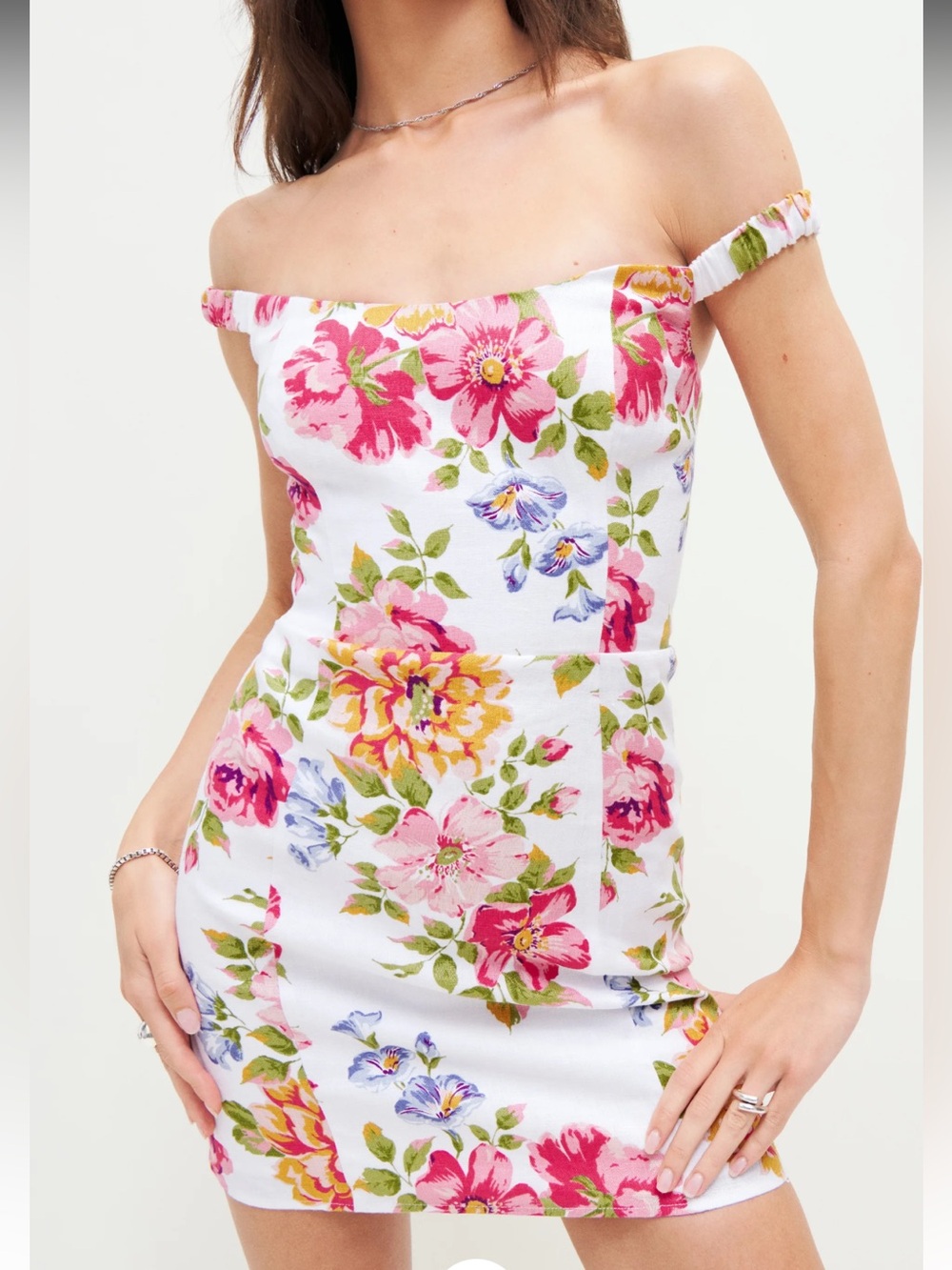 Reformation Sawyer Linen Dress Giverny - Size 2